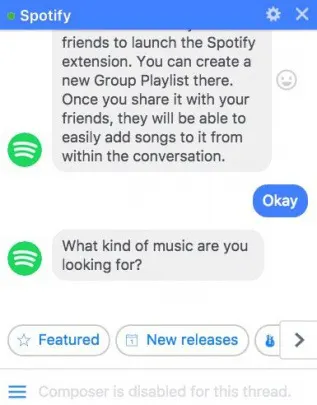 ربات پیام ‌رسان Spotify