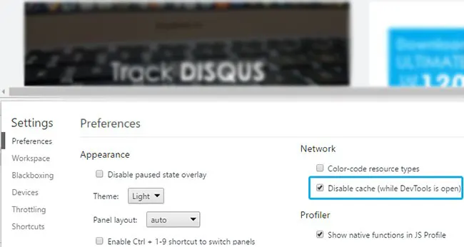 disable cache