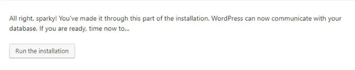 بر روی " Run the installation" کلیک کنید.