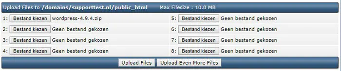  روی Upload Files کلیک کنید.