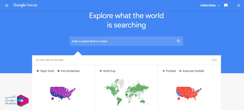 مقایسه آمار گوگل ترندز